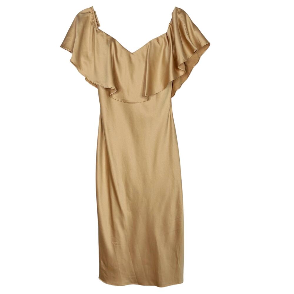 House of Harlow 1960 x REVOLVE S Orange Newton Dress Flounce Off The Shoulder